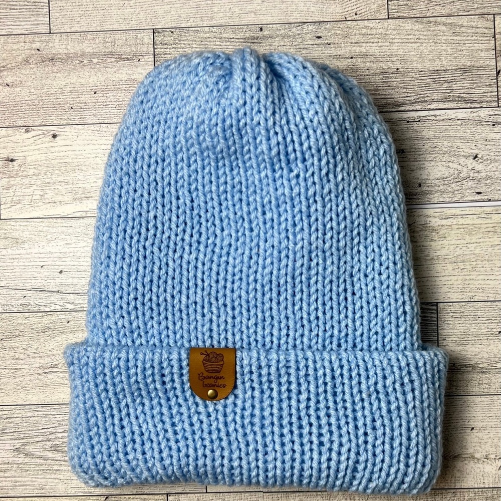 Cozy Blue Knit Beanie Unisex